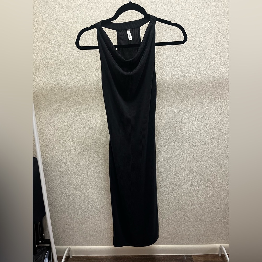 Ribbed Midi Dark Blue Dress